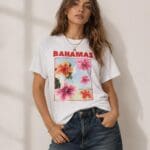 Bahamas Floral Graphic White T-Shirt