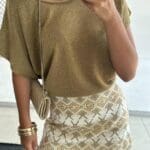 Gold Off Shoulder Top