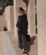 Black Sheer Two Piece Loungewear Set - Image 2