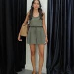 Olive Green Sleeveless Shorts Set