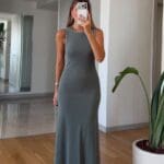 Sleeveless Olive Maxi Tank Dress