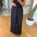 Black High Waist Wide Leg Pants