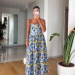 Lemon Print Blue and Yellow Summer Dress