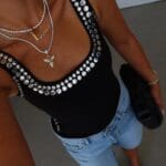Black Studded Tank Top