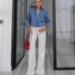 High-Waist Wide-Leg White Pants