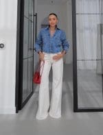 High-Waist Wide-Leg White Pants