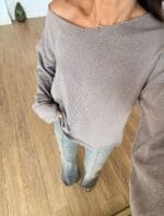 Relaxed Boat-Neck Knit Sweater - Image 2